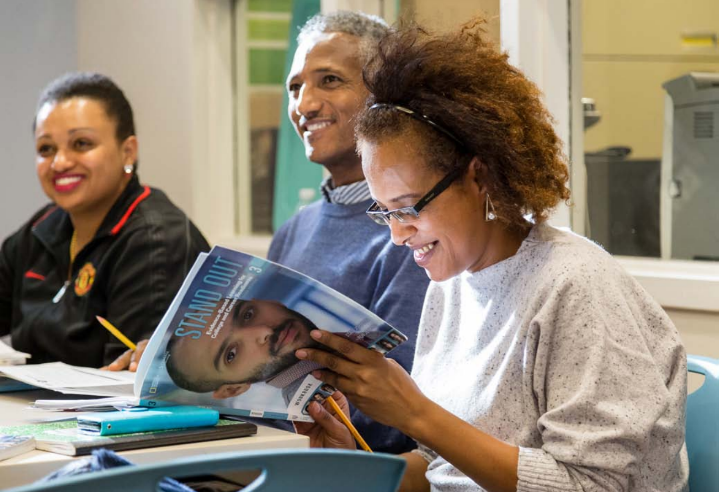 Adult ESOL learner engaging in class